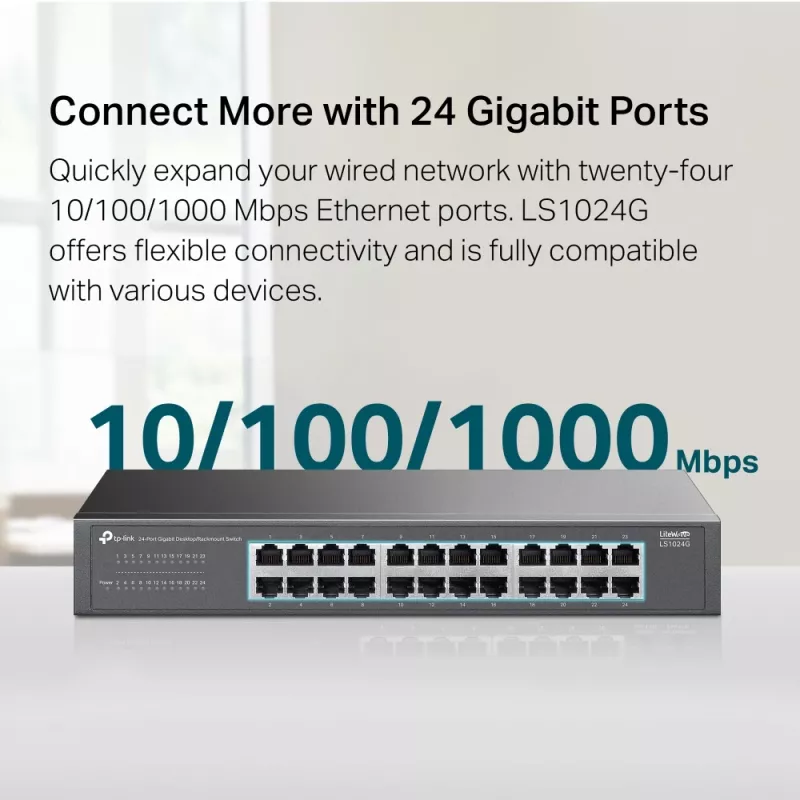 Switch de rede TP-Link LS1024G não gerido Gigabit Ethernet (10/100/1000) preto