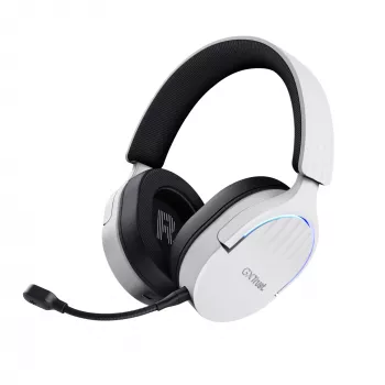 Headset Trust GXT 491W FAYZO com fios e sem fios, arco de cabeça, gaming, USB Type-C, Bluetooth, preto, branco