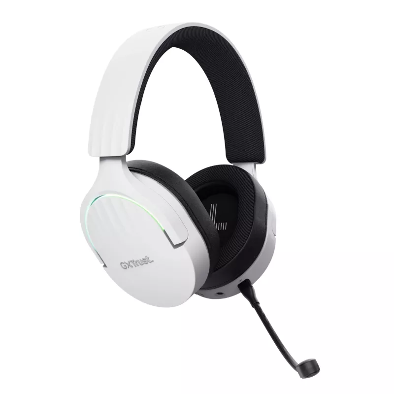 Headset Trust GXT 491W FAYZO com fios e sem fios, arco de cabeça, gaming, USB Type-C, Bluetooth, preto, branco