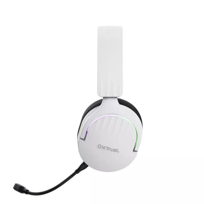 Headset Trust GXT 491W FAYZO com fios e sem fios, arco de cabeça, gaming, USB Type-C, Bluetooth, preto, branco