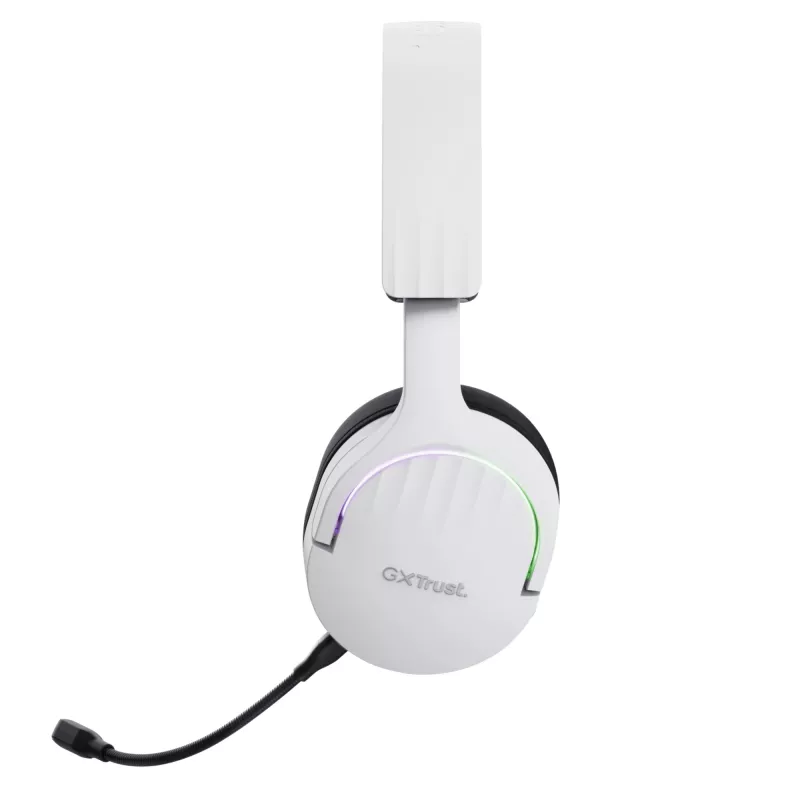 Headset Trust GXT 491W FAYZO com fios e sem fios, arco de cabeça, gaming, USB Type-C, Bluetooth, preto, branco