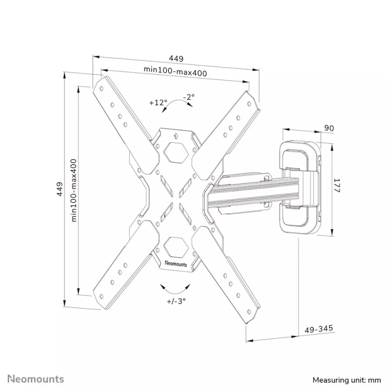 Suporte de parede para TV Neomounts WL40S-840BL14 32-65