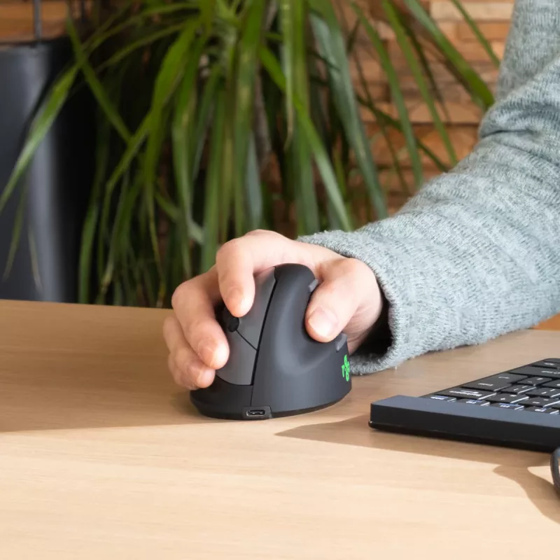Rato ergonómico R-Go Tools R-Go HE Break com software de pausas, médio (tamanho de mão 165-185 mm), para destros, Bluetooth, preto