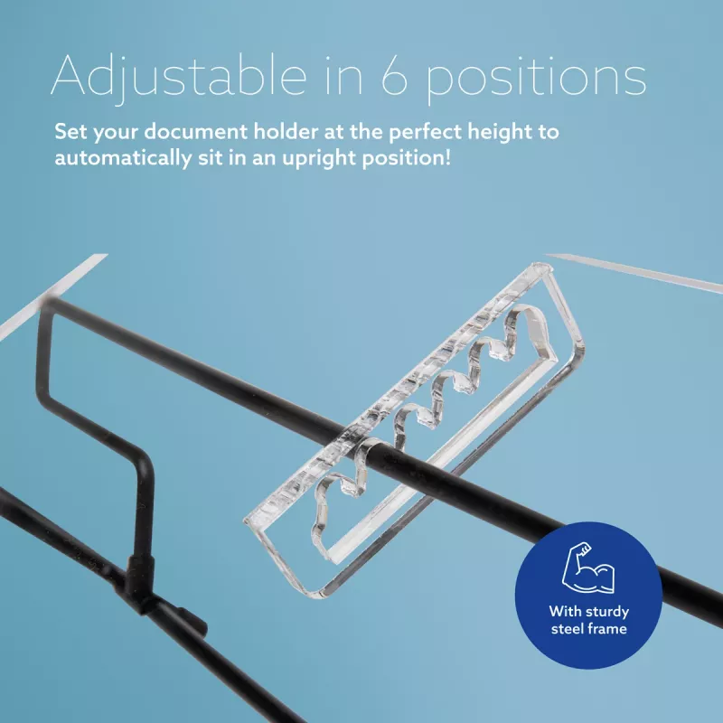 Suporte de documentos R-Go Tools R-Go Flex Read, ergonómico, com apoio de pulso em espuma macia, acrílico transparente