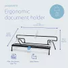 Suporte de documentos R-Go Tools R-Go Flex Read, ergonómico, com apoio de pulso em espuma macia, acrílico transparente