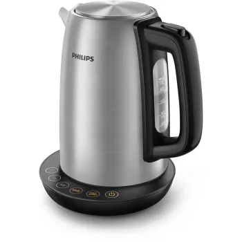 Chaleira elétrica Philips HD9359/90 1,7 L, 2200 W, corpo em aço inoxidável, preto metálico