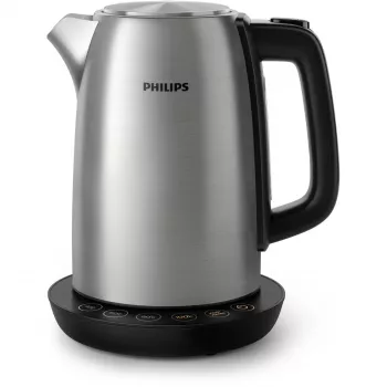 Chaleira elétrica Philips HD9359/90 1,7 L, 2200 W, corpo em aço inoxidável, preto metálico