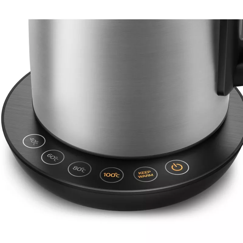 Chaleira elétrica Philips HD9359/90 1,7 L, 2200 W, corpo em aço inoxidável, preto metálico