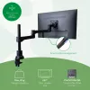 Braço de monitor R-Go Tools R-Go Zepher Single, totalmente ajustável, capacidade de carga 0–8 kg, 100 % circular, preto