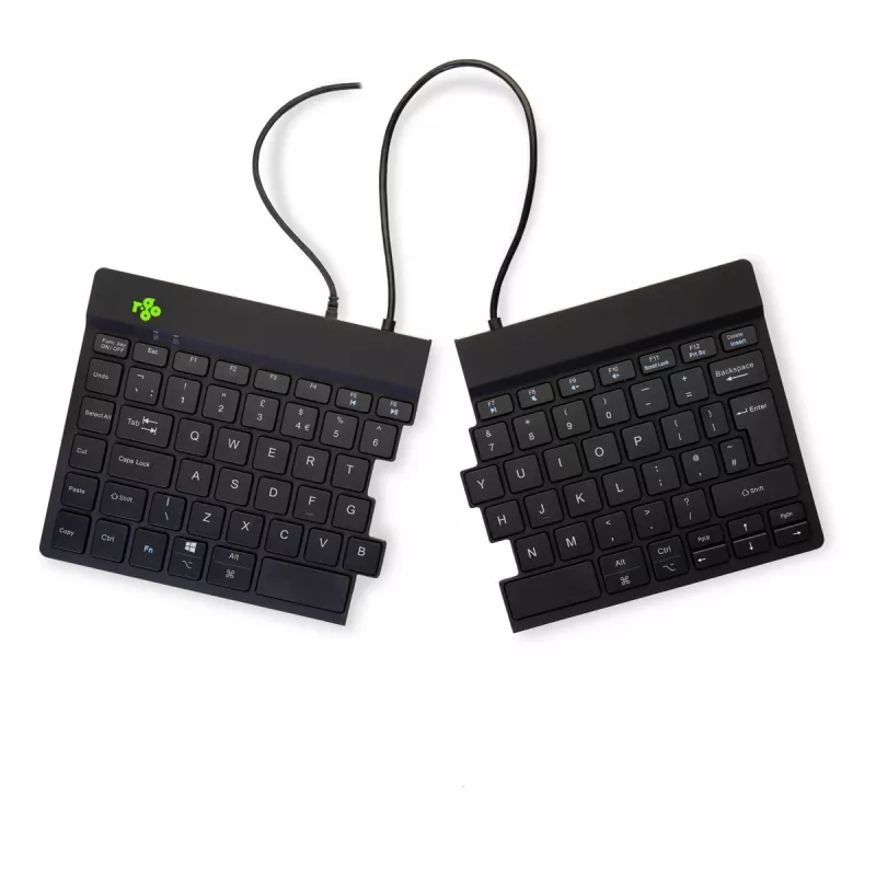 Teclado ergonómico R-Go Tools R-Go Split Break v2 com software Break, teclado dividido ergonómico, QWERTY (UK), com fios, preto