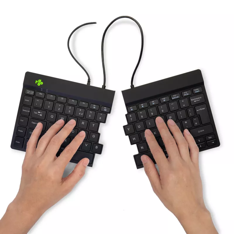 Teclado ergonómico R-Go Tools R-Go Split Break v2 com software Break, teclado dividido ergonómico, QWERTY (UK), com fios, preto