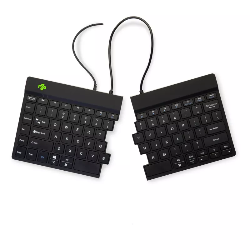 Teclado ergonómico R-Go Tools R-Go Split Break v2 com software Break, teclado dividido ergonómico, QWERTY (US), com fios, preto