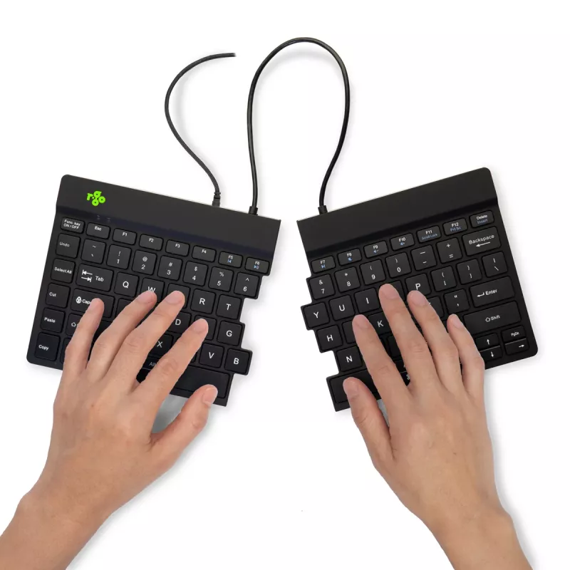 Teclado ergonómico R-Go Tools R-Go Split Break v2 com software Break, teclado dividido ergonómico, QWERTY (US), com fios, preto