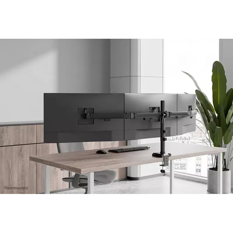 Braço de monitor para secretária Neomounts DS60-600BL3 fixação por grampo/passagem pela secretária 10–27