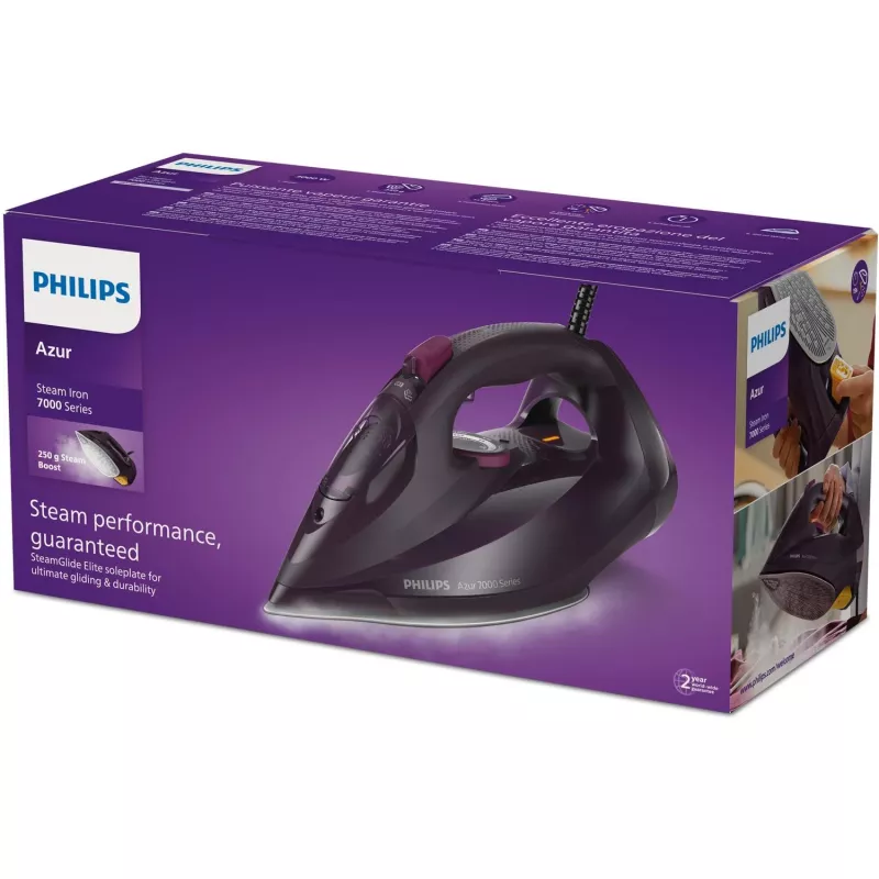 Ferro de engomar Philips 7000 Series DST7061/30 ferro a vapor base SteamGlide Elite 3000 W lilás