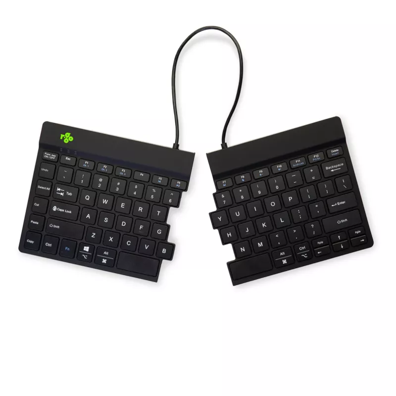 Teclado ergonómico R-Go Tools R-Go Split Break com software de pausas, teclado dividido ergonómico, QWERTY (US), Bluetooth, preto