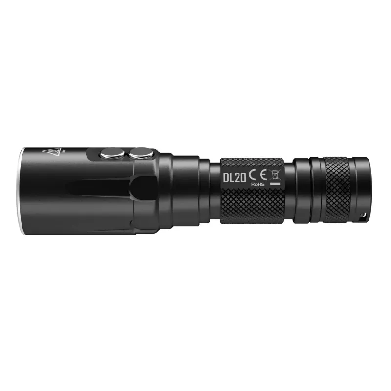 Lanterna de mão Nitecore DL20 LED 1000 lm, 9 h de autonomia da bateria, preta, 135,5 g