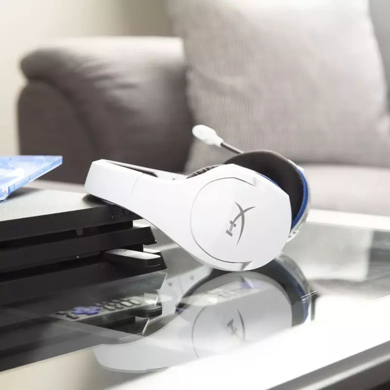 HyperX Cloud Stinger Core – Headset de gaming sem fios (branco-azul) – PS5-PS4