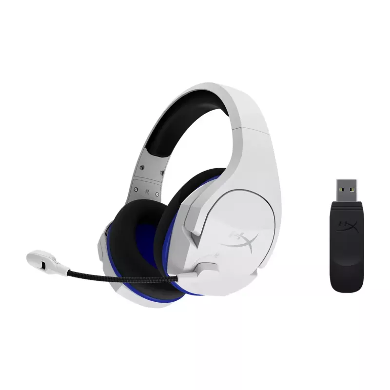 HyperX Cloud Stinger Core – Headset de gaming sem fios (branco-azul) – PS5-PS4