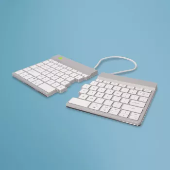 Teclado ergonómico R-Go Tools R-Go Split Break com software de pausas, teclado dividido ergonómico, QWERTY (US), Bluetooth, branco