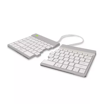 Teclado ergonómico R-Go Tools R-Go Split Break com software de pausas, teclado dividido ergonómico, QWERTY (US), Bluetooth, branco