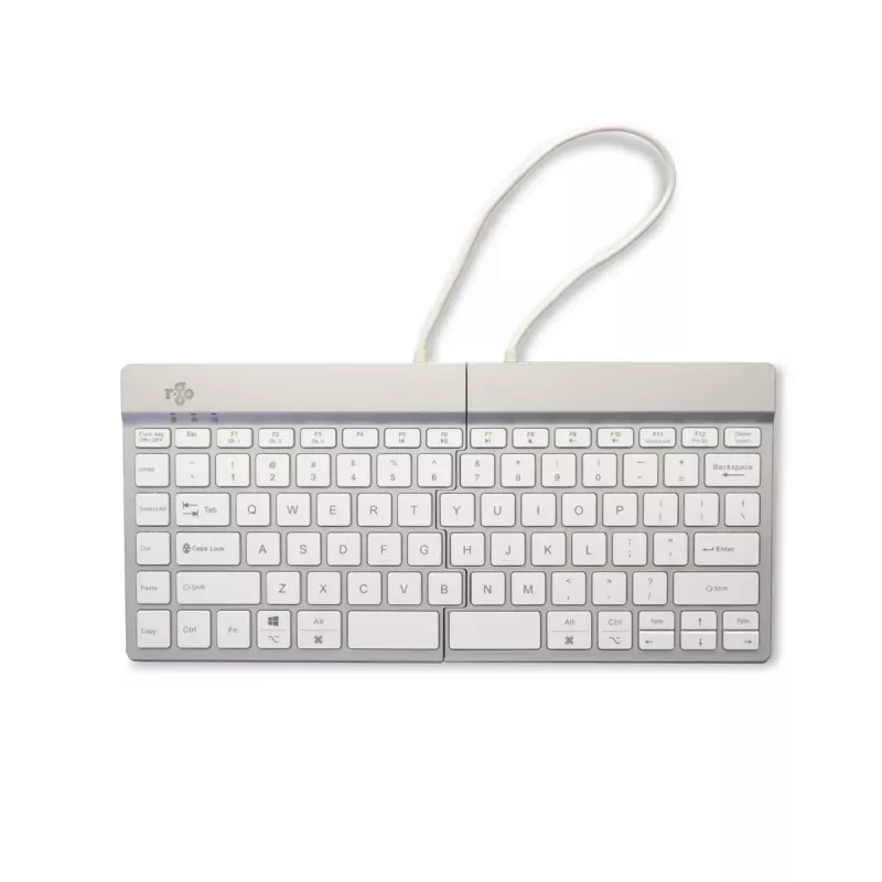 Teclado ergonómico R-Go Tools R-Go Split Break com software de pausas, teclado dividido ergonómico, QWERTY (US), Bluetooth, branco