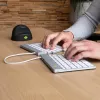 Teclado ergonómico R-Go Tools R-Go Split Break com software de pausas, teclado dividido ergonómico, QWERTY (US), Bluetooth, branco