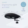Apoio de braços R-Go Tools R-Go split, apoio de braços ergonómico em duas partes, ajustável, simétrico, com espuma macia, preto