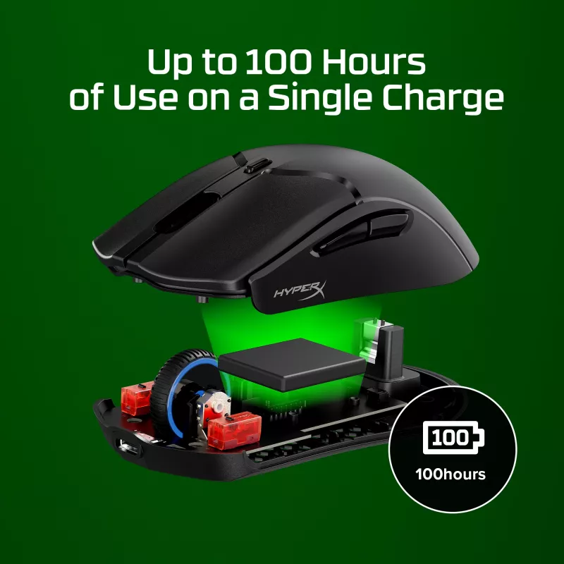 Rato gaming sem fios HyperX Pulsefire Haste 2 Mini, preto