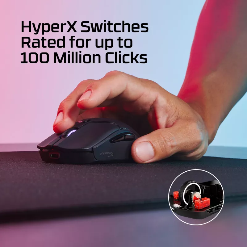 Rato gaming sem fios HyperX Pulsefire Haste 2 Mini, preto