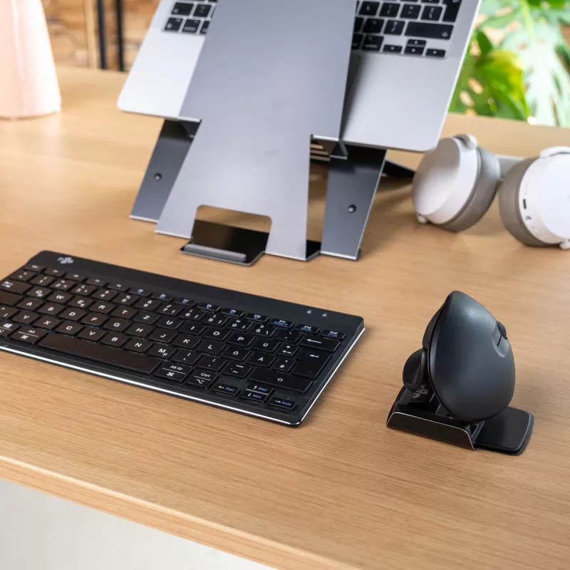 Rato ergonómico R-Go Tools R-Go Twister, com software de pausas, rato ambidextro para ambas as mãos, dobrável, Bluetooth e com fios