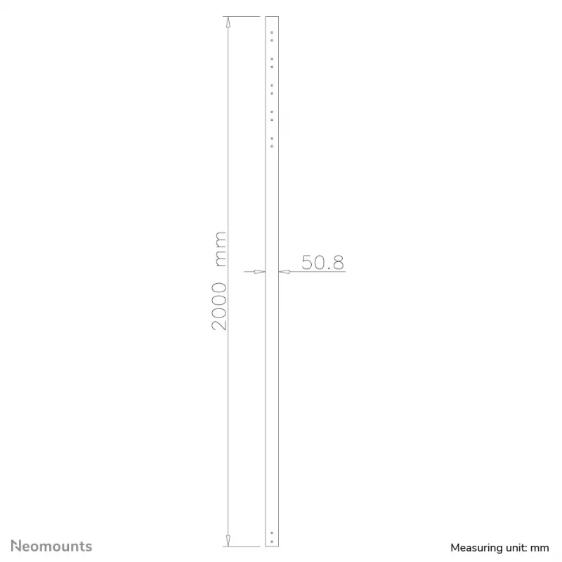 Neomounts FPMA-CP200Preto haste de extensão para suporte de teto para TV - h 200 cm