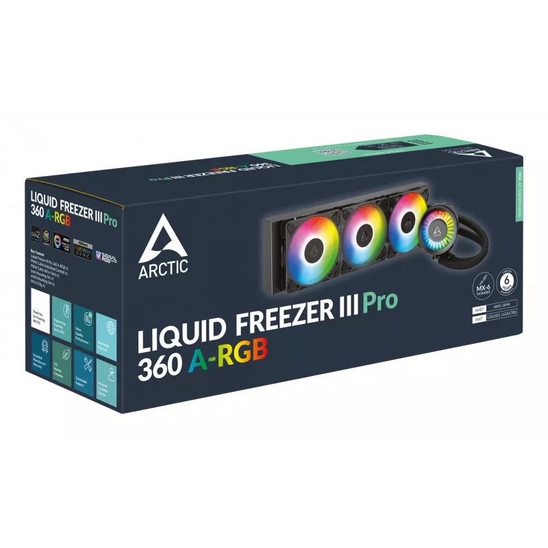 ARCTIC Liquid Freezer III Pro 360 A-RGB - Cooler líquido all-in-one multicompatível para CPU com A-RGB