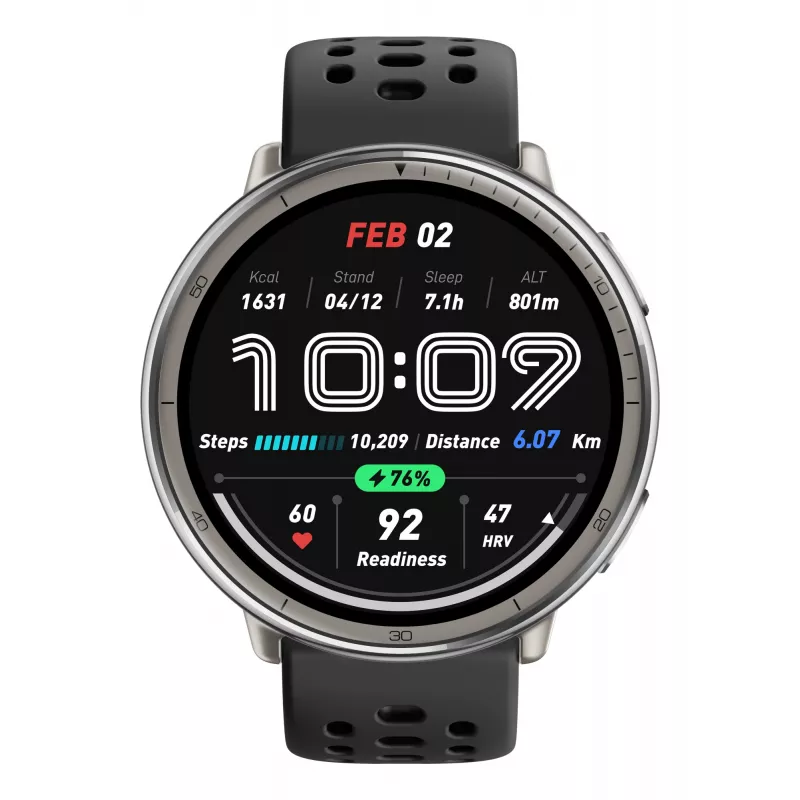 Amazfit W2433EU1N Smartwatch / relógio desportivo 3,35 cm (1,32 polegadas) AMOLED digital 466 x 466 píxeis ecrã tátil prata