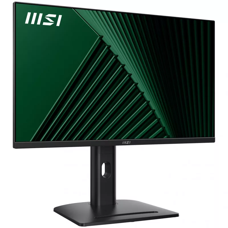 Monitor MSI PRO MP275PG de 27 polegadas, Full HD 1920x1080, IPS, 100 Hz, 1 ms MPRT, HDMI, DisplayPort, D-Sub (VGA), altifalantes 2x 2 W, Adaptive-Sync, inclinação/rotação/altura/pivot, VESA 100x100, TUV, Kensington, preto