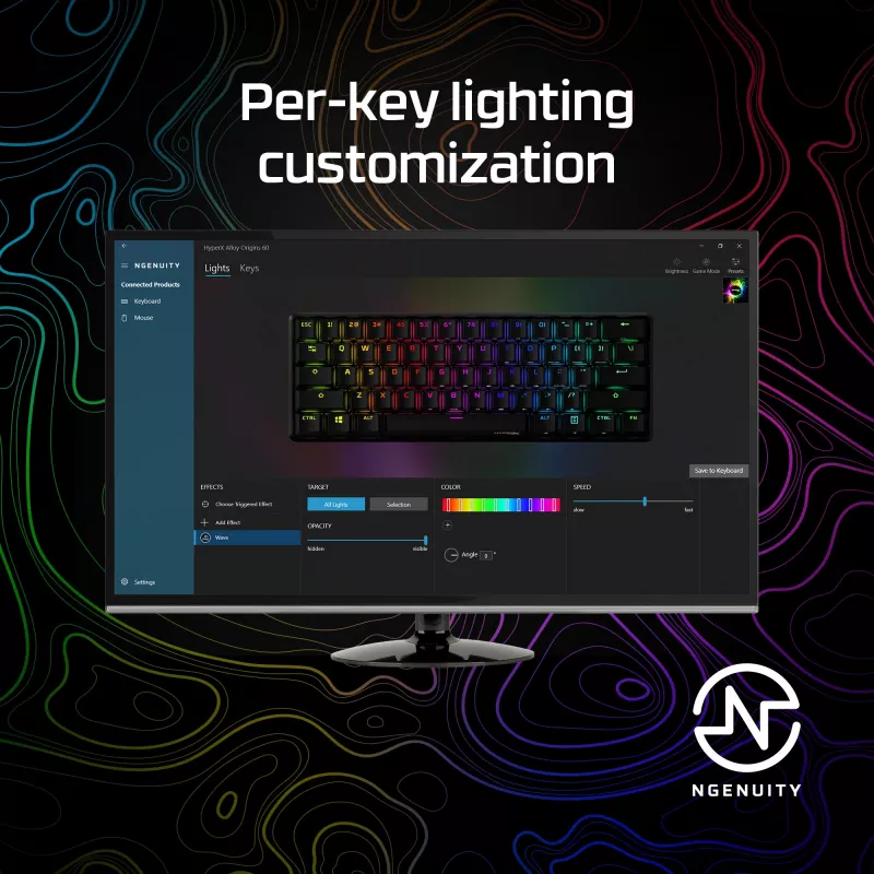 HyperX Alloy Origins 60 – Teclado mecânico de gaming – HX Red (layout US)