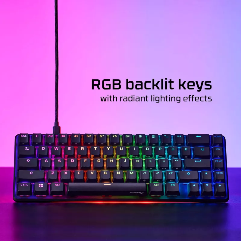 HyperX Alloy Origins 65 – Teclado mecânico de gaming – HX Red (layout US)