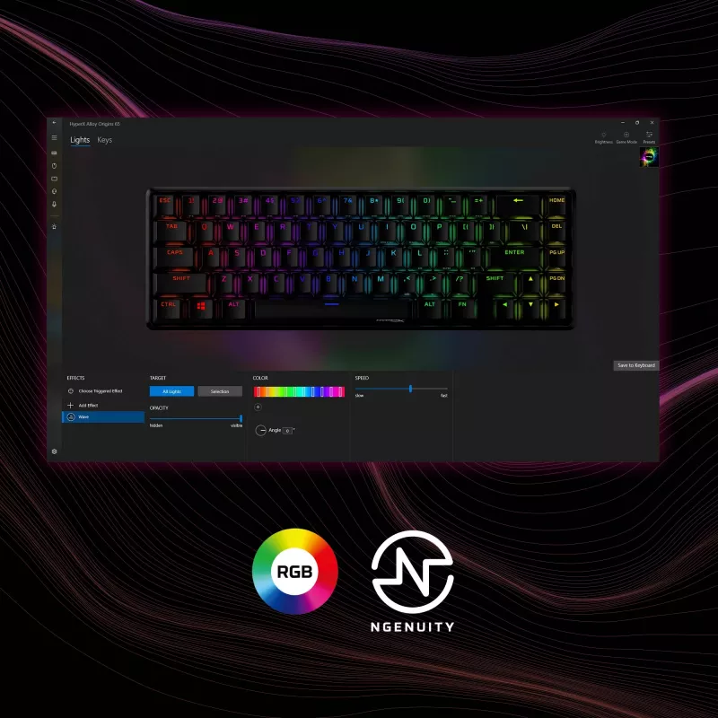 Teclado HyperX Alloy Origins 65 4P5D6AN#UUW, disposição nórdica