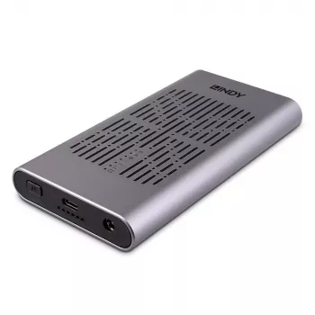 Caixa para SSD M.2 NVMe duplo Lindy USB 3.2 Gen 2x2 com função de clonagem