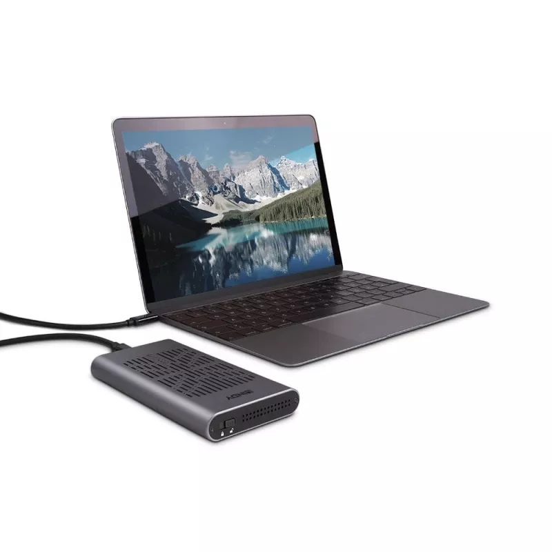 Caixa para SSD M.2 NVMe duplo Lindy USB 3.2 Gen 2x2 com função de clonagem