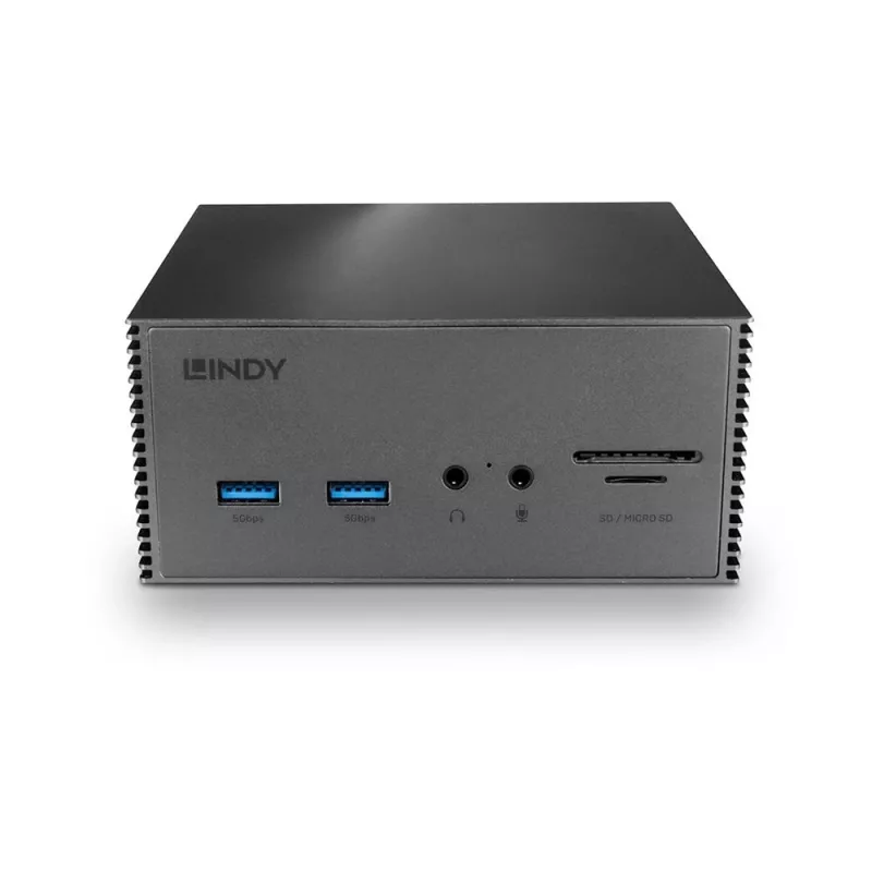 Lindy DST-Pro 101, docking station para portátil USB-C com suporte 4K e fonte de alimentação de 100W