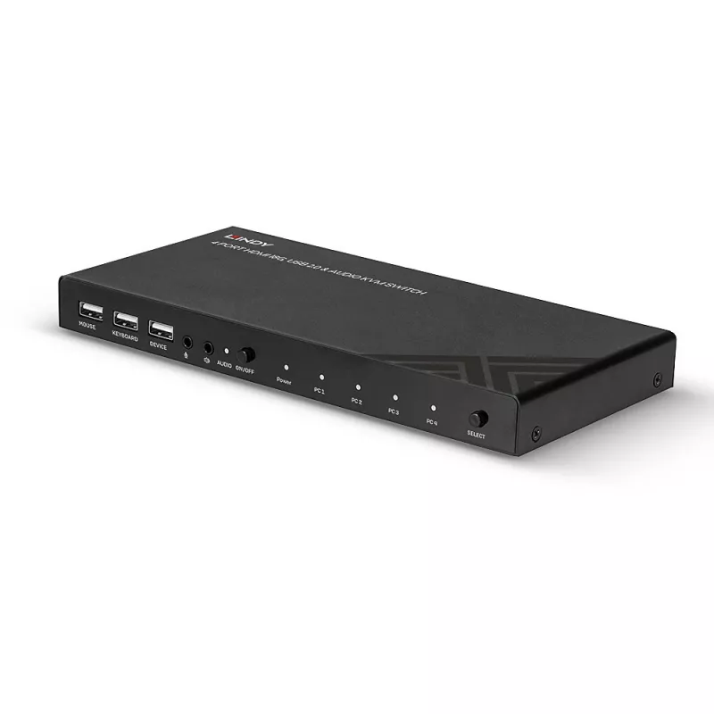 Comutador KVM Lindy HDMI 18G USB 2.0 Áudio 4 Portas 4K Ultra HD