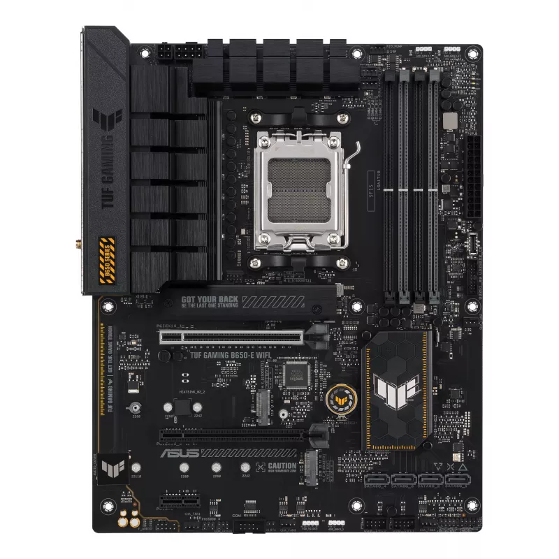 Placa-mãe ASUS TUF GAMING B650-E WIFI ATX Socket AM5 DDR5 4x DIMM 192GB Wi‑Fi 6E Bluetooth 5.3 3x M.2 2.5Gb LAN
