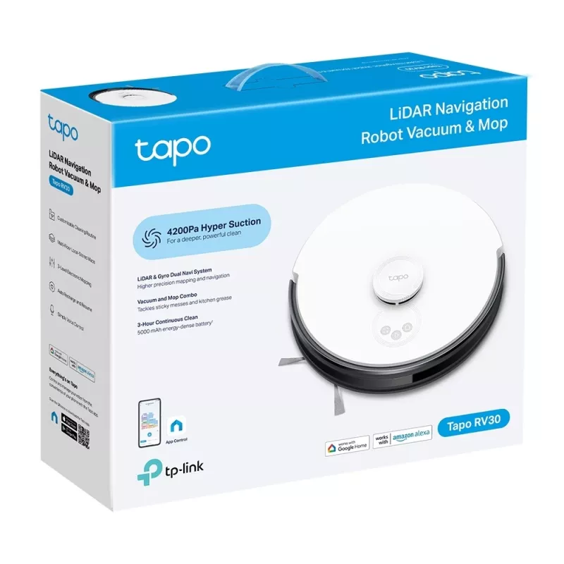 Robô aspirador e mopa com navegação LiDAR TP-Link Tapo