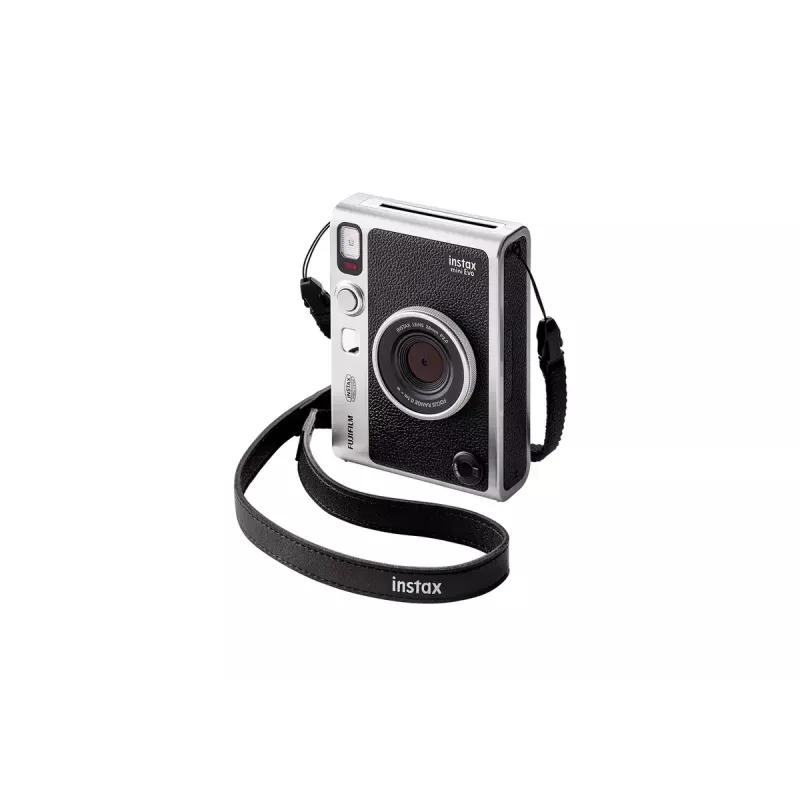 Câmara instantânea Fujifilm Instax Mini Evo – 1/5 polegadas CMOS 2560×1920, 3 polegadas TFT, obturador 1/8000–0,25 s, flash incorporado, 285 g, prateado/preto