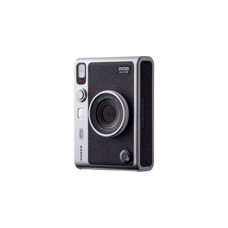 Câmara instantânea Fujifilm Instax Mini Evo – 1/5 polegadas CMOS 2560×1920, 3 polegadas TFT, obturador 1/8000–0,25 s, flash incorporado, 285 g, prateado/preto