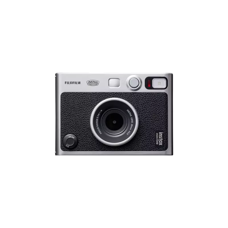 Câmara instantânea Fujifilm Instax Mini Evo – 1/5 polegadas CMOS 2560×1920, 3 polegadas TFT, obturador 1/8000–0,25 s, flash incorporado, 285 g, prateado/preto