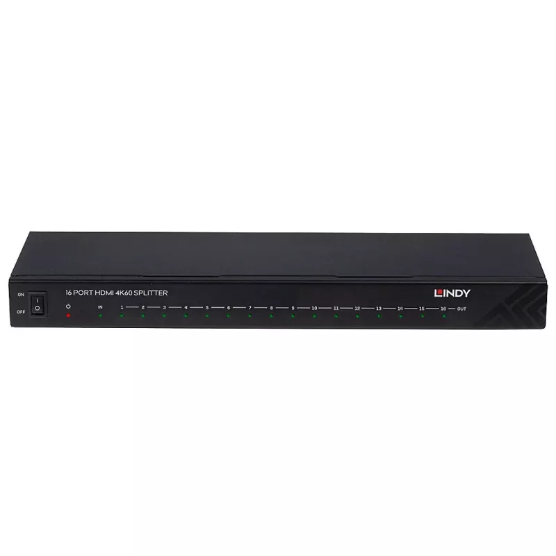 Splitter HDMI 4K60 Lindy 16 portas 16x HDMI 3840x2160 preto