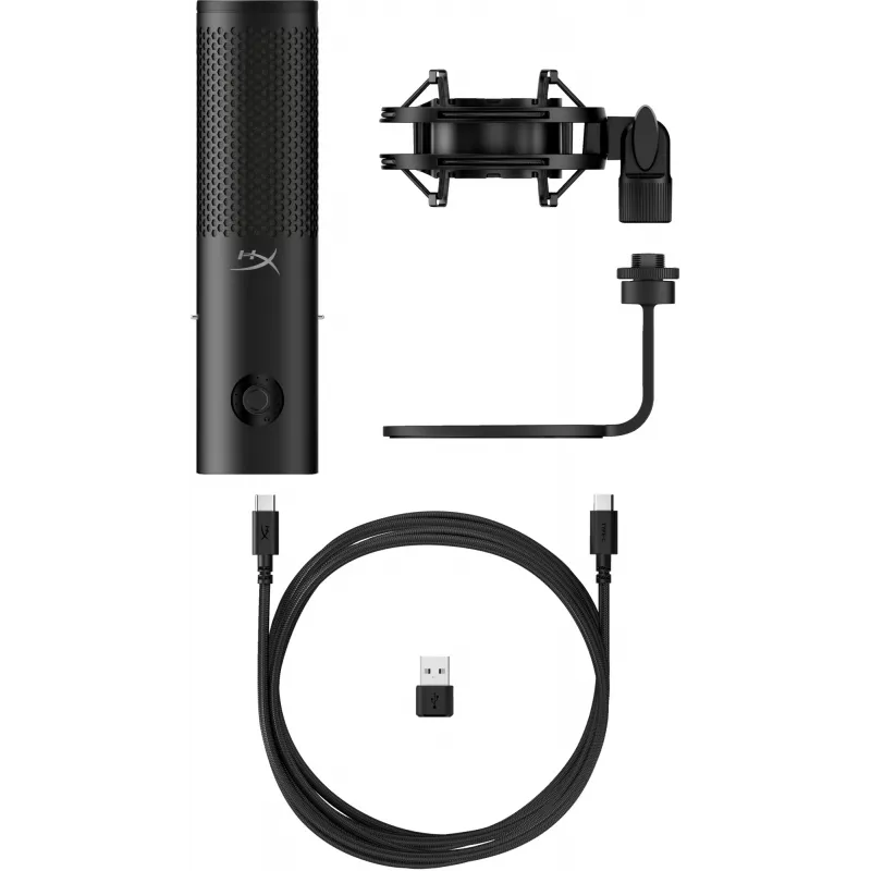 Microfone USB HyperX QuadCast 2 S (preto), microfone de mesa, -8 dB, 20 - 20000 Hz, 1 Ω, com fios, USB