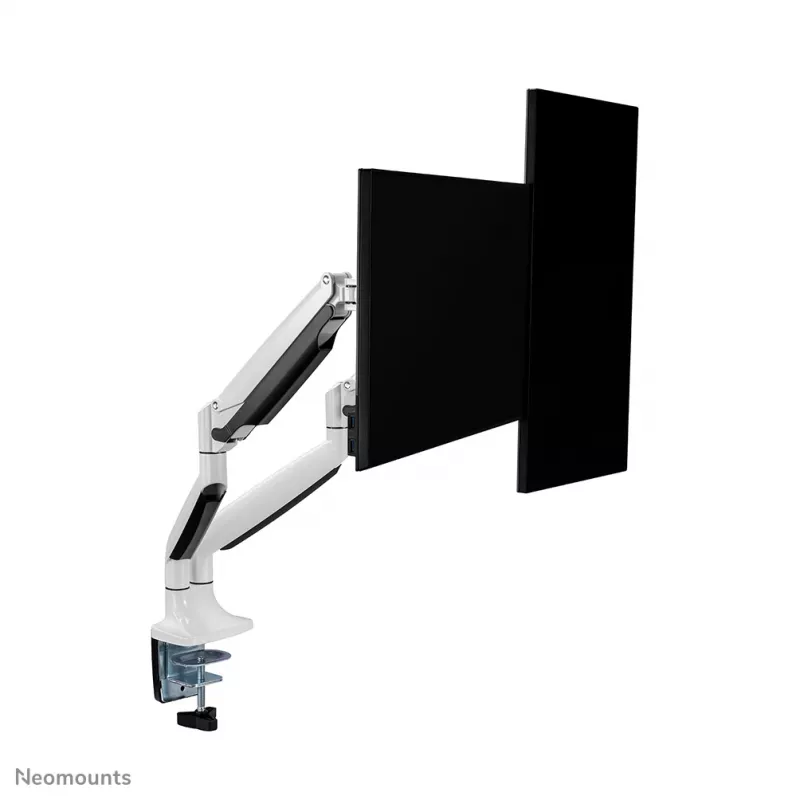 Suporte para monitor Neomounts NM-D750DWHITE 10-32 polegadas - mola a gás, fixação à mesa/passagem pela mesa, 9 kg, 25,4 cm (10 polegadas), 81,3 cm (32 polegadas), 100 x 100 mm, branco